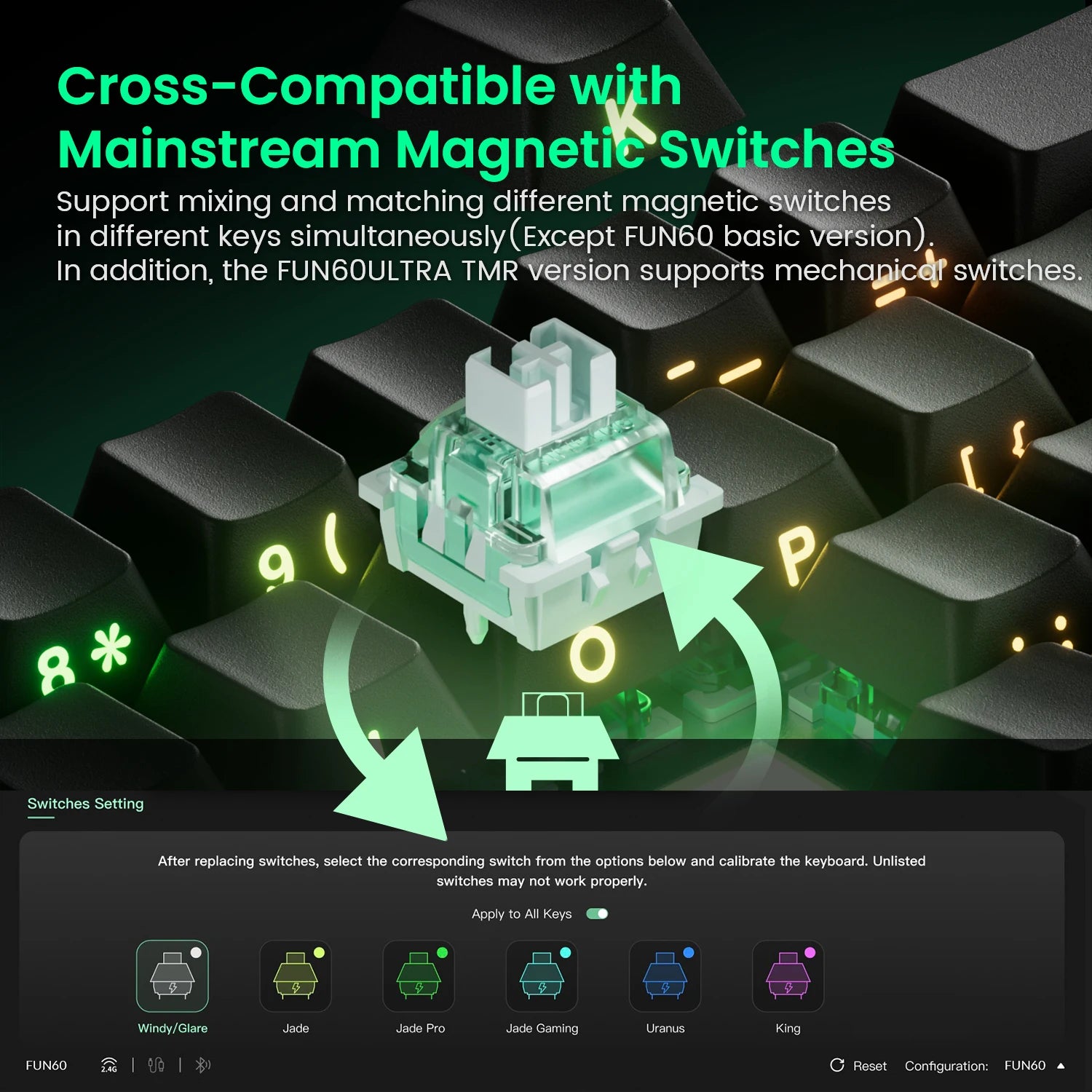 Akko MonsGeek FUN60 Mechanische Tastatur Magnetische Schalter 60% Gaming Tastaturen Schnelle Trigger 0,01mm 8K ARGB HE/TMR Custom Tastatur