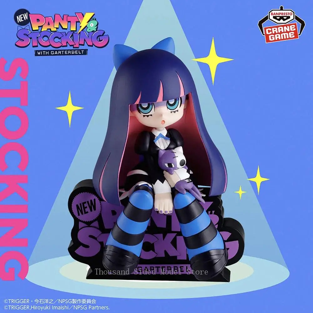 Original Banpresto Monitor Top Panty Anarchy Stocking Anarchy Action Figure (Panty & Stocking with Garterbelt) Anime Model Toys