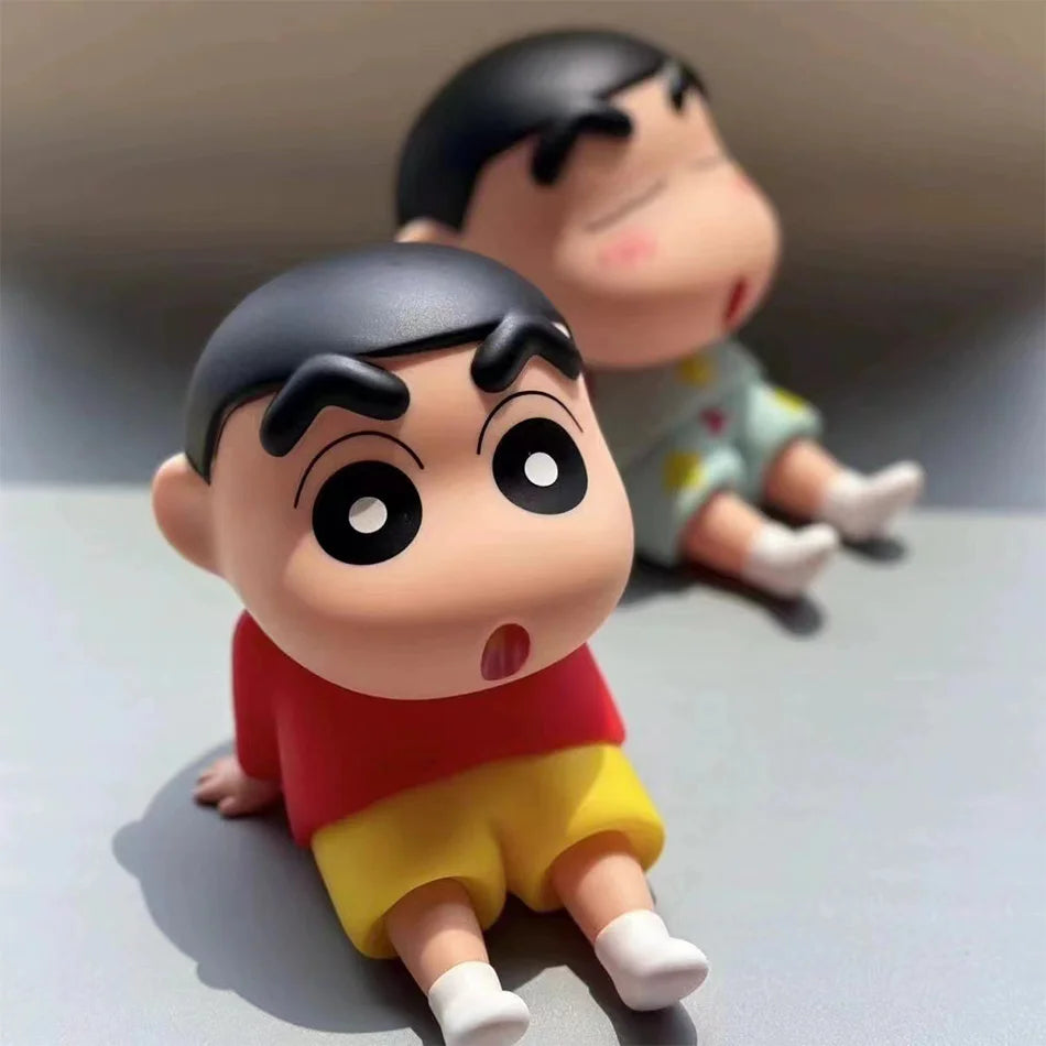 Crayon Shin-Chan Anime Figure Phone Holder Kawaii Desktop Ornaments Phone Support Mini GK Collection Decoration Toys Girls Gifts