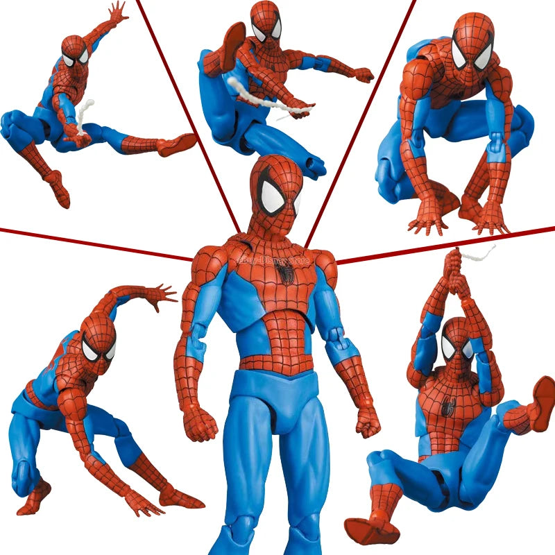 CT Mafex 185 Spiderman Action Figures Toys 6 Inch High Quality Spider Man Movable Statues Model Doll Collectible Ornaments Gifts