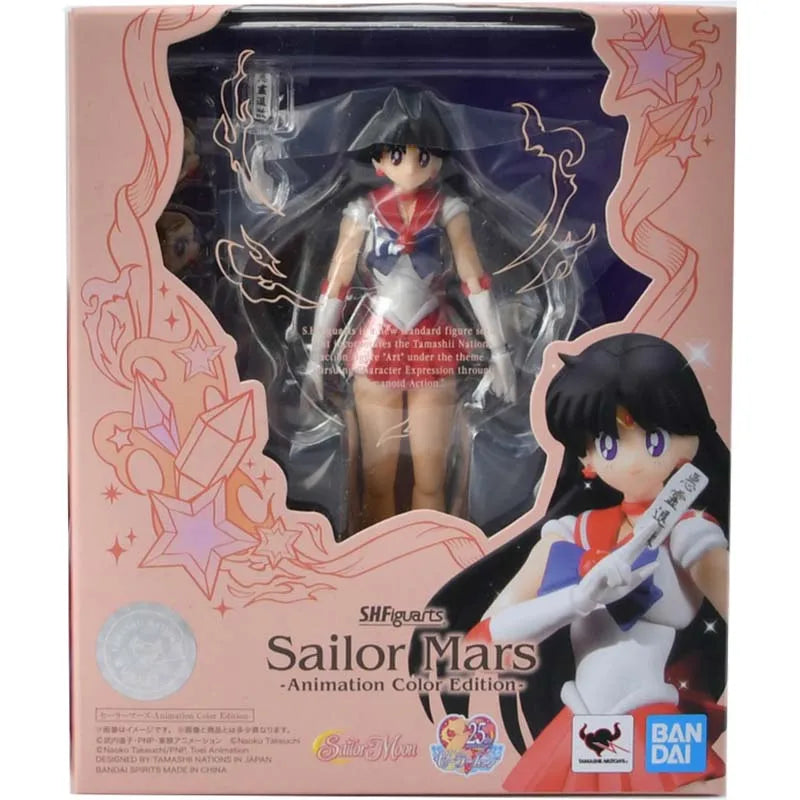 Bandai Sailor Moon Anime Figure SHF Chibi Moon Sailor Moon Mercury Mars Jupiter Venus Uranus Neptune Action Figure Toys Gift