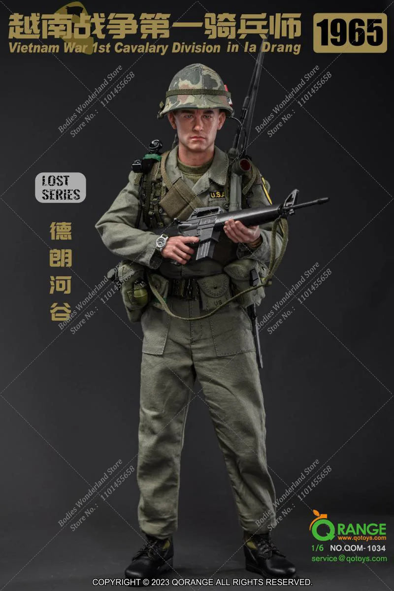 QORANGE QOTOYS QOM-1034 1/6 Scale Collectible US 1st Cavalry Division 1965 Vietnam 12" Male Soldier Full Set Action Figure Model