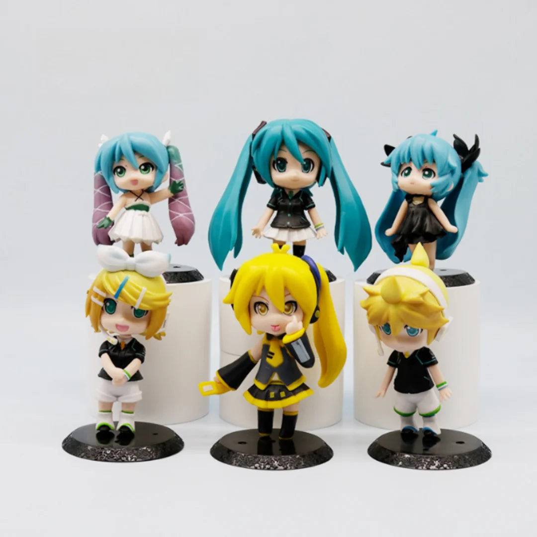 Anime Little Devil Hatsune Miku Handmade Little Raccoon Chuyin Dark Angel Handmade PVC Model Animation Peripheral Ornaments