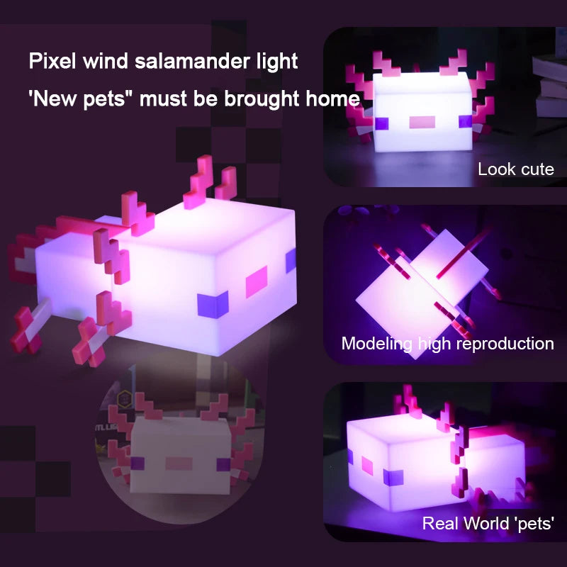 MC Game Salamander Lamp Five Color Toy Atmosphere Light Modes Lamp To Decorate Your Gaming Desk Or Night Stand Children's Gift