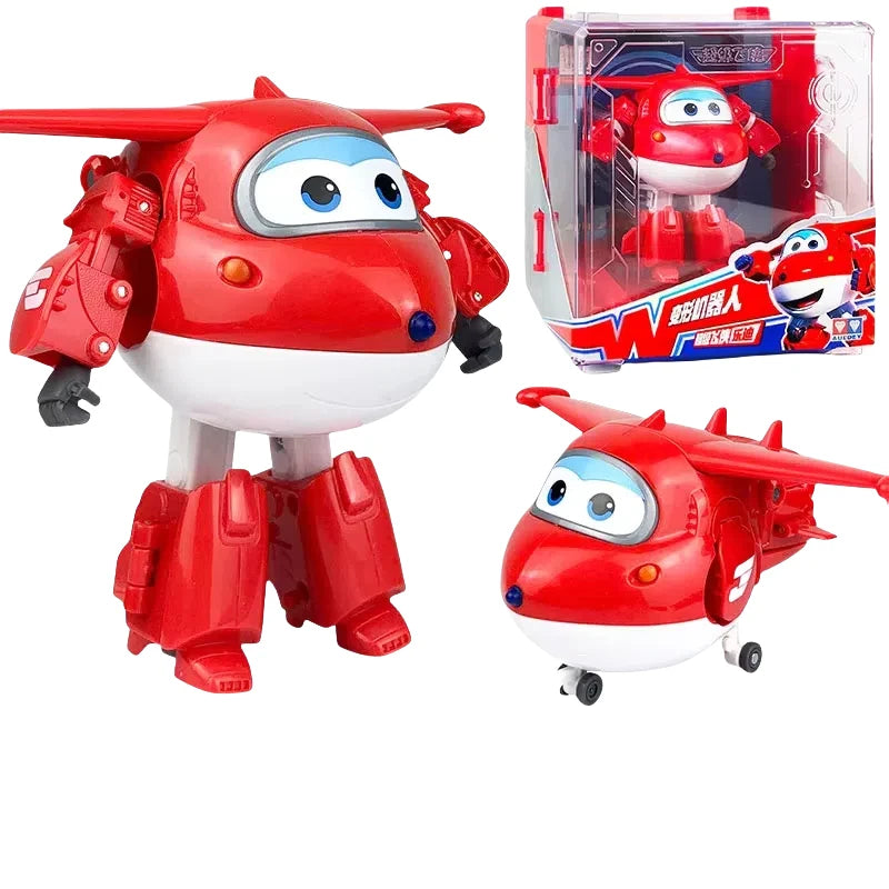 Hot New Super Wings Large Transformation Anime Transformation Flat Robot Action Character Transformation Toy Children'S Gift