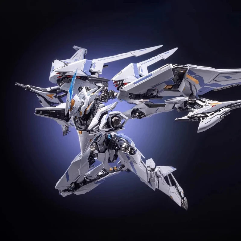 MOSHOU Mecha Break 1/64 UBP-R02T Falcon Full Metal Action Figures Transforming Mecha Model Toy With Base Desktop Decor Boy Gift