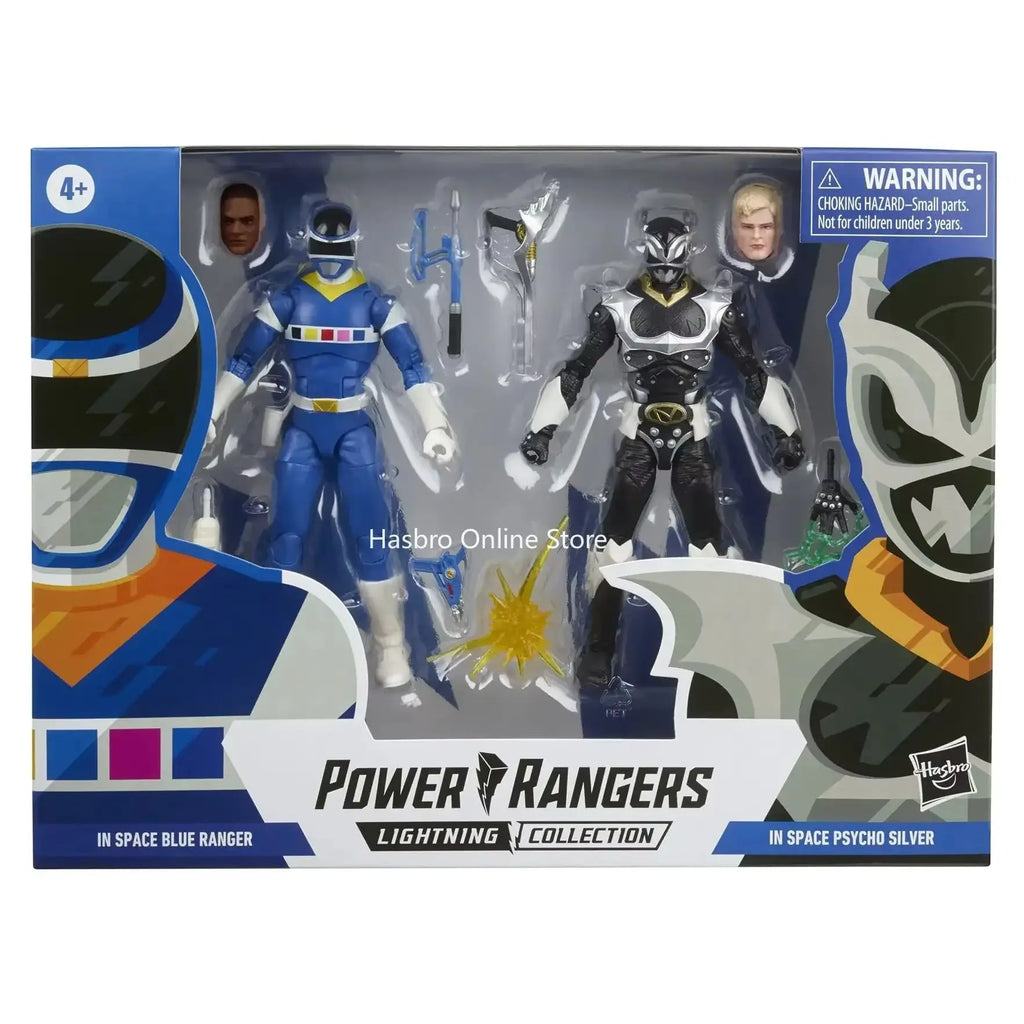 Hasbro Power Rangers Lightning Collection in Space Blue Ranger Vs. Silver Psycho Ranger 2-Pack 6-Inch Action Figure Toys F2047