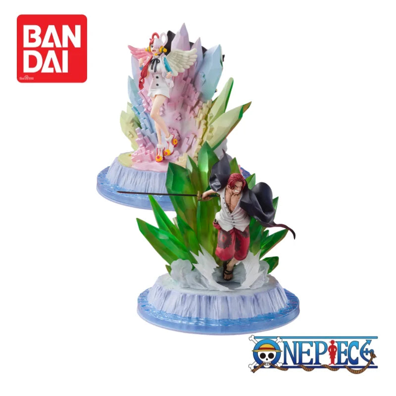 In Stock Original Bandai One Piece Shanks and Uta Figurine 100% Genuine Collectible Anime Merchandise Boys Favorite Gift Model