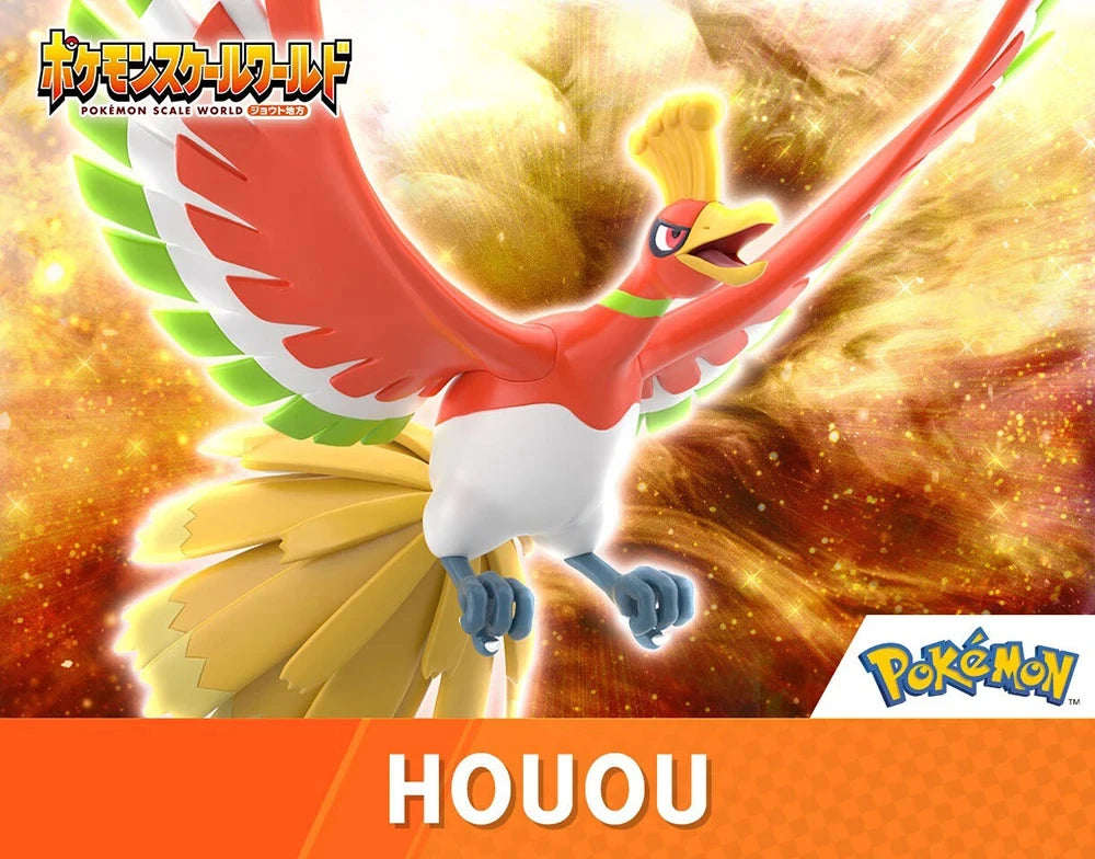 In Stock Original Bandai Pokemon Scale World Kanto Region Ho-Oh 1/20 Collectible Table Decoration Model Toys Figures Gifts