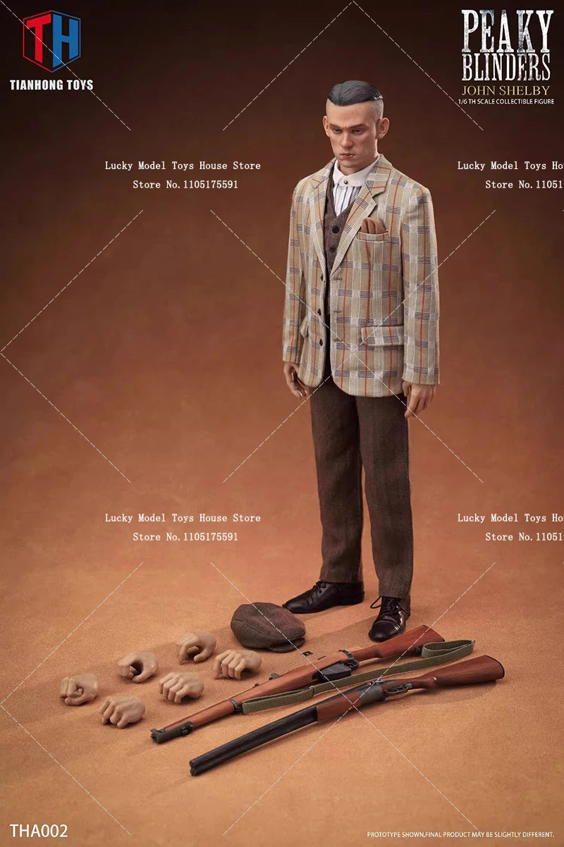 1/6 Peaky Blinders John Shelby Movie Man Action Figure Mini Hunter Rifle Model Ornament THTOYS THA002 12" Full Set Soldier Gift