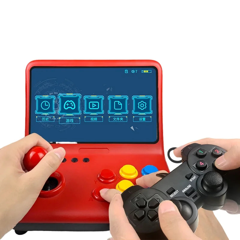 10-Zoll-Desktop-Mini-Joystick-Handheld-Konsole mit Retro- und Nostalgie-Design Hochauflösende 9-Zoll-IPS-Arcade-Spielkonsole