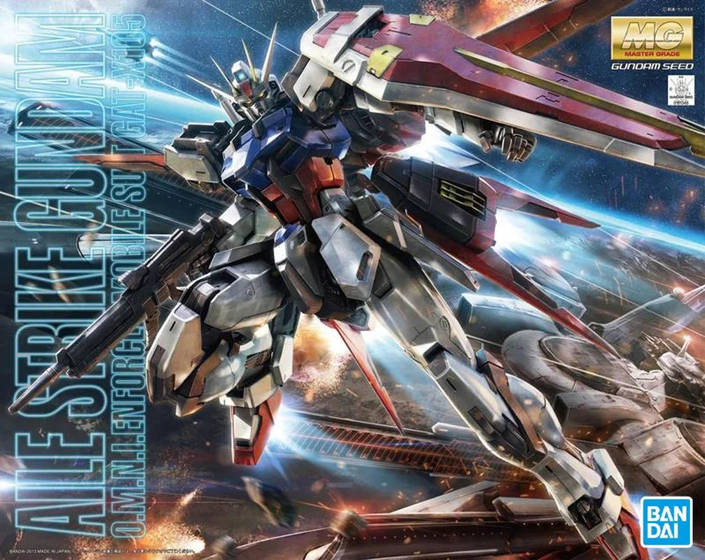 Bandai Genuine Gundam Model Kit Anime Figure MG 1/100 Aile Strike Gundam RM HD2.0 Action Figures Collectible Toys Gifts for Kids