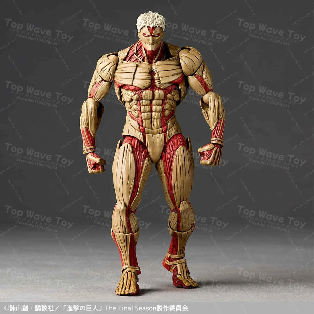 2025 New Stock Originate Kaiyodo Armored Titan Female Titan Movable Model Revoltech AMAZING YAMAGUCHI Yoroi no Kyojin Attack Toy