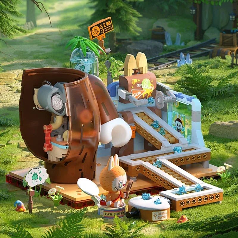 POPMART LABUBU THE MONSTERS Secret Forest Base Series of Building Blocks Blind Box Guess Bag Toys Doll Cute Anime Figure Gift