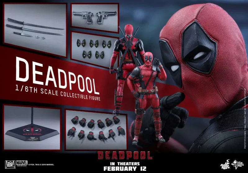 New Hot Toys Mms347 Deadpool 1/6 Scale Anime Deadpool 1.0 Collectible Action Figure Model Toys Scene Ornament Gift 31cm