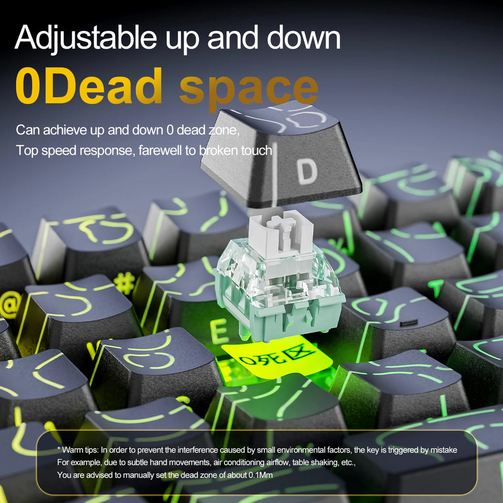 ATTACK SHARK X68HE Magnetic Keyboard Red Wired Mechanical for Pro Gaming 0.01mm Rapid Trigg 8000Hz SOCD/Rs 0.125ms 128K Rate