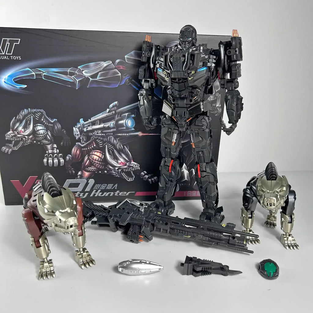 In Stock Transformation Toys VT01 VT-01 Lockdown Black Alloy Version With Double Dogs Movie Version Robot Action Figures Dolls