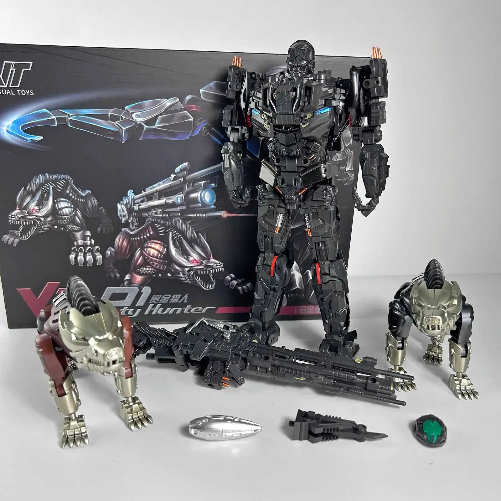 In Stock Transformation Toys VT01 VT-01 Lockdown Black Alloy Version With Double Dogs Movie Version Robot Action Figures Dolls