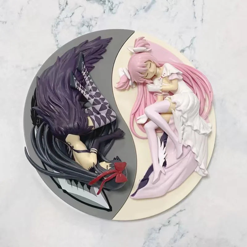 Magical Girl Xiaoyuan Anime Handmade Sleeping Position Xiaoyuan Xiaomei Flame Figure PVC Model Desktop Ornament Peripheral Gift