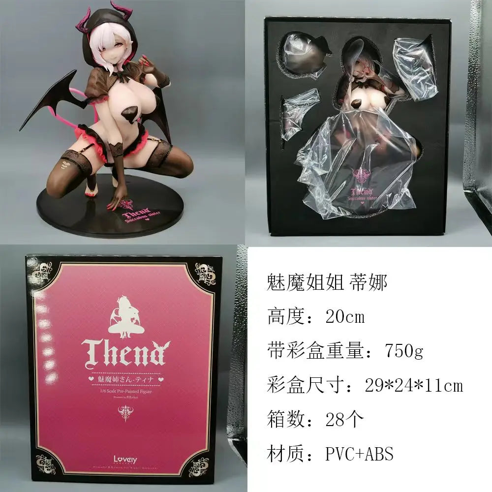 20cm Aixlan Succubus Sister Tina Sexy Girl Action Figure Native 18+ For Adult Collectible Model Halloween Christmas Gift Toys