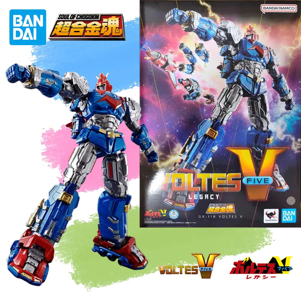 In Stock Genuine BANDAI SOUL OF CHOGOKIN Voltes V Legacy GX-118 VOLTES 5 Figure Anime Action Model Toy