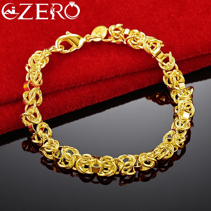 ALIZERO 18K Gold Wasserhahn Kette Armband Für Frau Mann Mode Luxus Charms Hochzeit Engagement Party Schmuck