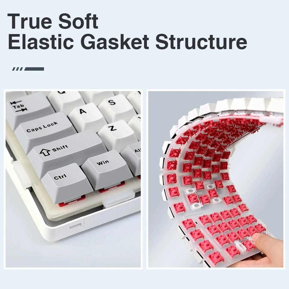 Aula F99 Mechanische Gaming-Tastatur mit drei Modi, 2,4 g, kabellos, Bluetooth, verkabelt, Hot-Swap, PBT-Dichtung, RGB, für Spiele, Tippen, 99 Tasten