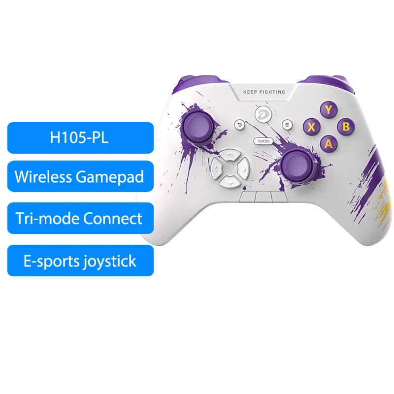 DAREU Tri-mode Gamepad RGB Bluetooth Wireless 2.4G E-sports Joystick Gaming Controller Macro Back Button for Android PC TV Games