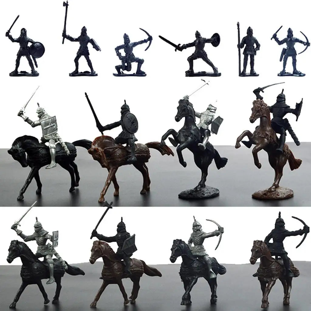 28Pieces Middle Ages Medieval Figures Knight & Army