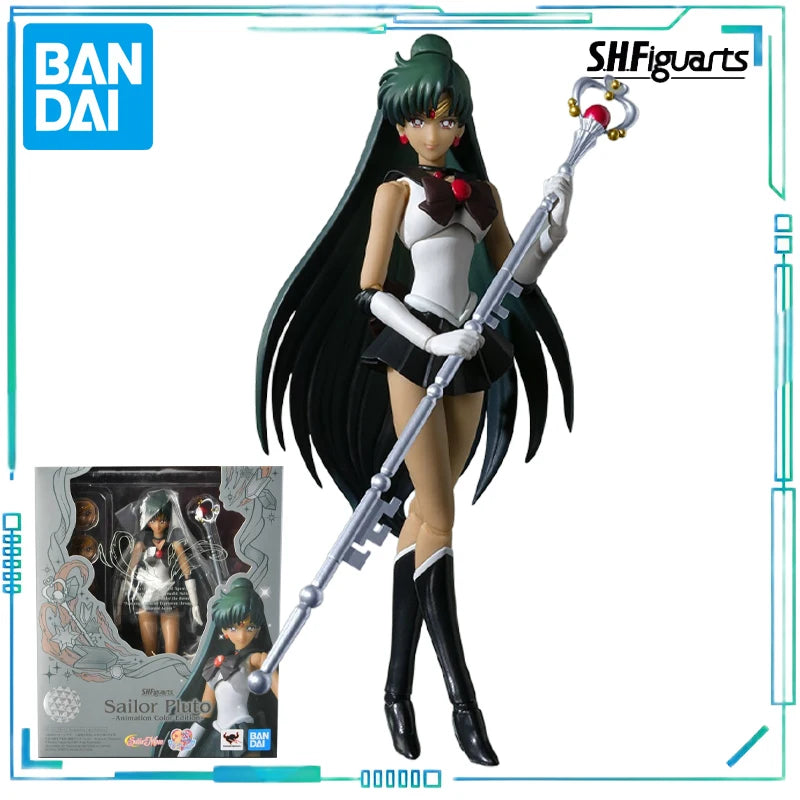 BANDAI Genuine S. H. Figuarts Series Movable Toys Pretty Girl Warrior Series Sailor Pluto and Sailor Saturn Collectibles Gift