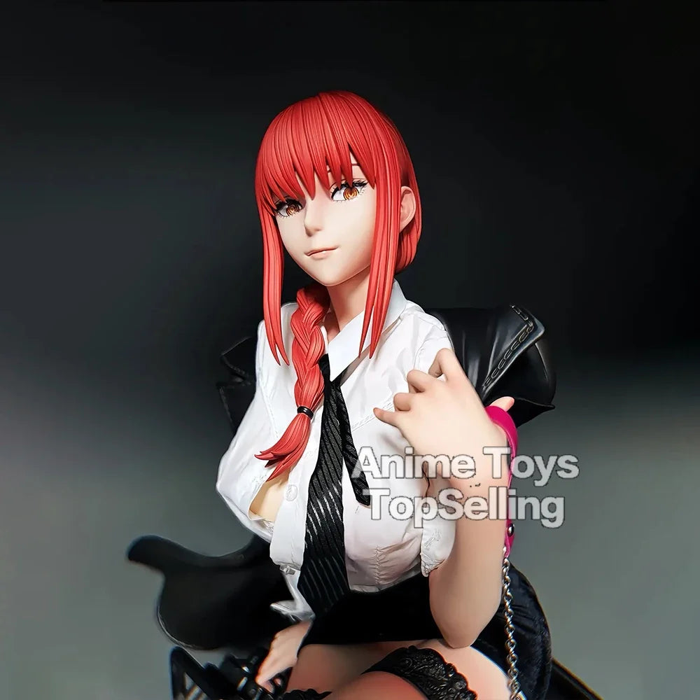 46cm/18.11in Anime Chainsaw Man Figure Makima Action Figures Pvc Statue Desktop Ornamen Collection Model Toys Gifts