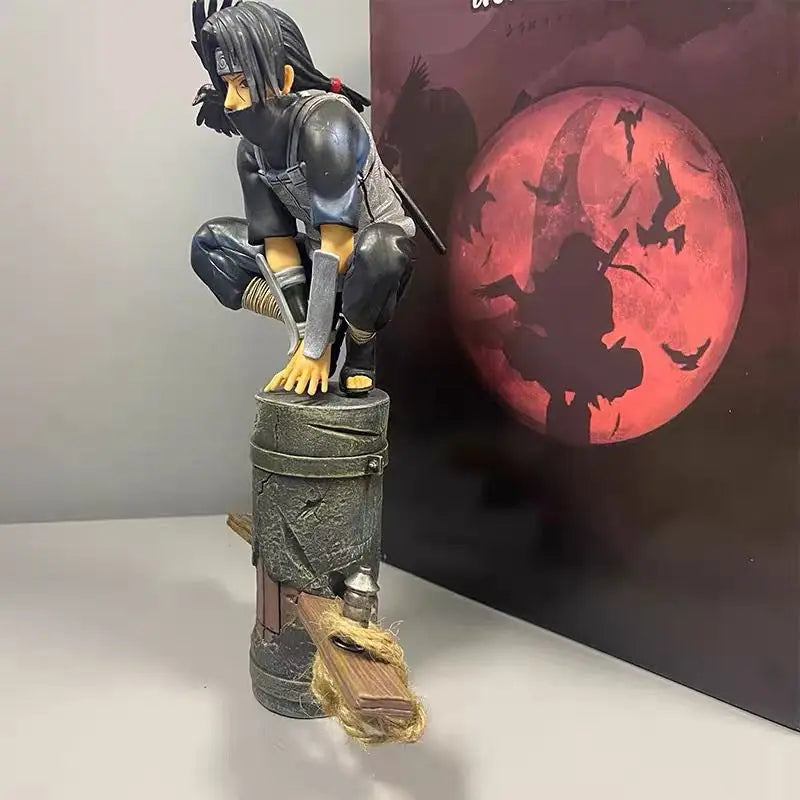 23cm Naruto Shippuden Statue Uchiha Itachi Crows Squatting PVC Action Figure Anime Figure Model Toys Collection Kids Doll Gift