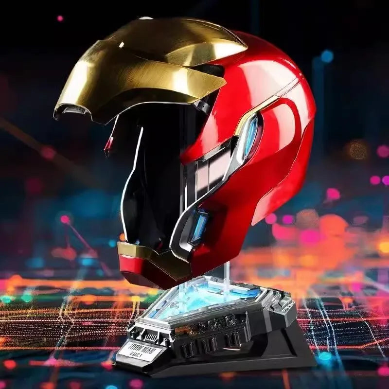 Mechahead Mk50 Jarvis Iron Man Marvel Helmet Luminous Voice Control Deformable Electric Opening Halloween Cos Mask Male XmasGift