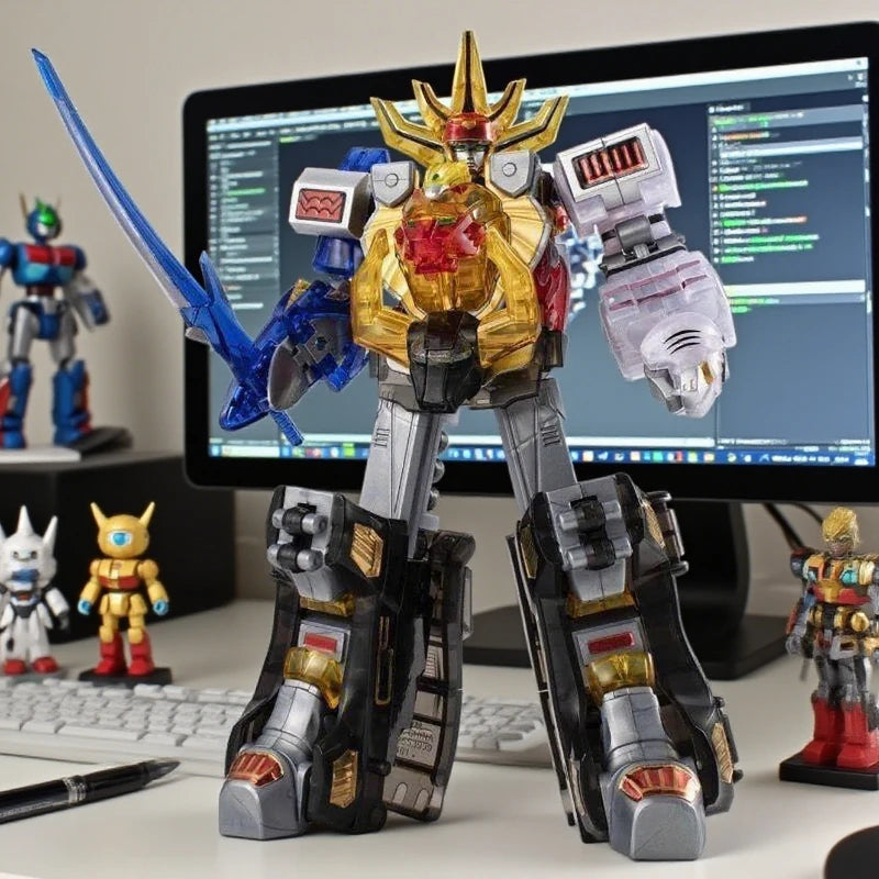 In Stock Bandai SMP Hyakujuu Sentai Gaoranger GaoKing Clear Color Action Figure Model Toy Assembly Anime Robot Collection