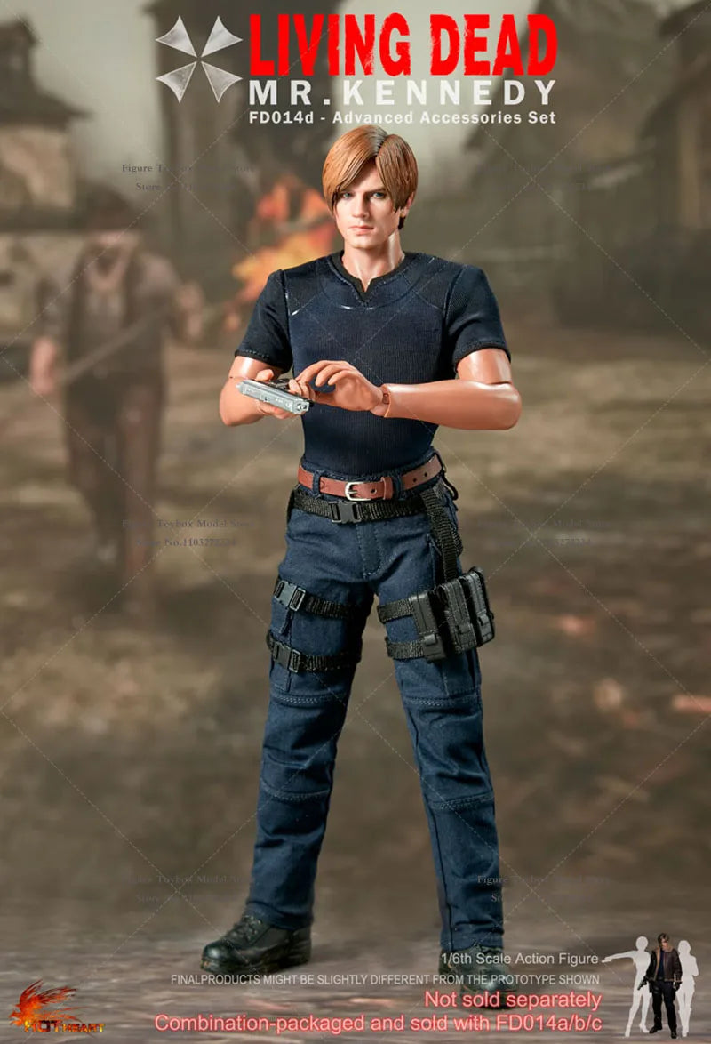 Auf Lager: Hot Heart 1/6 FD014 Mr. Kennedy Actionfigur, mutiger Killer Leon, zarte 30 cm große Figur, komplettes Set, Sammlerstück, Geschenk, Spielzeug