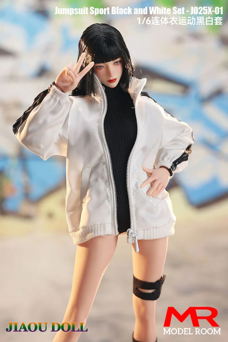 JO25X-01 1/6 Scale Female Sports Wear Jumpsuit Jacket Clothes Model Fit 12'' JIAOU TBL Soldier Action Figure Body Dolls