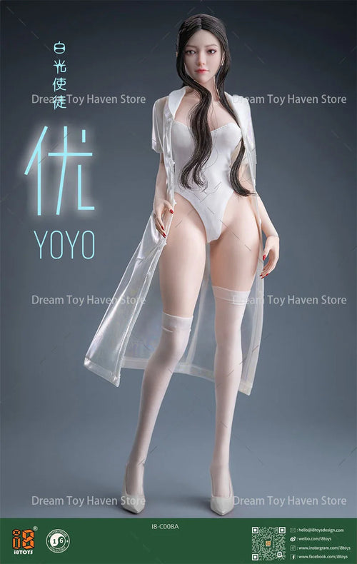 1/6 Scale Female Soldier YOYO Charming Crystal Clear Moveable Eyeball Head Sculpt Clothes Set Fit 12Inch Action Figure Body