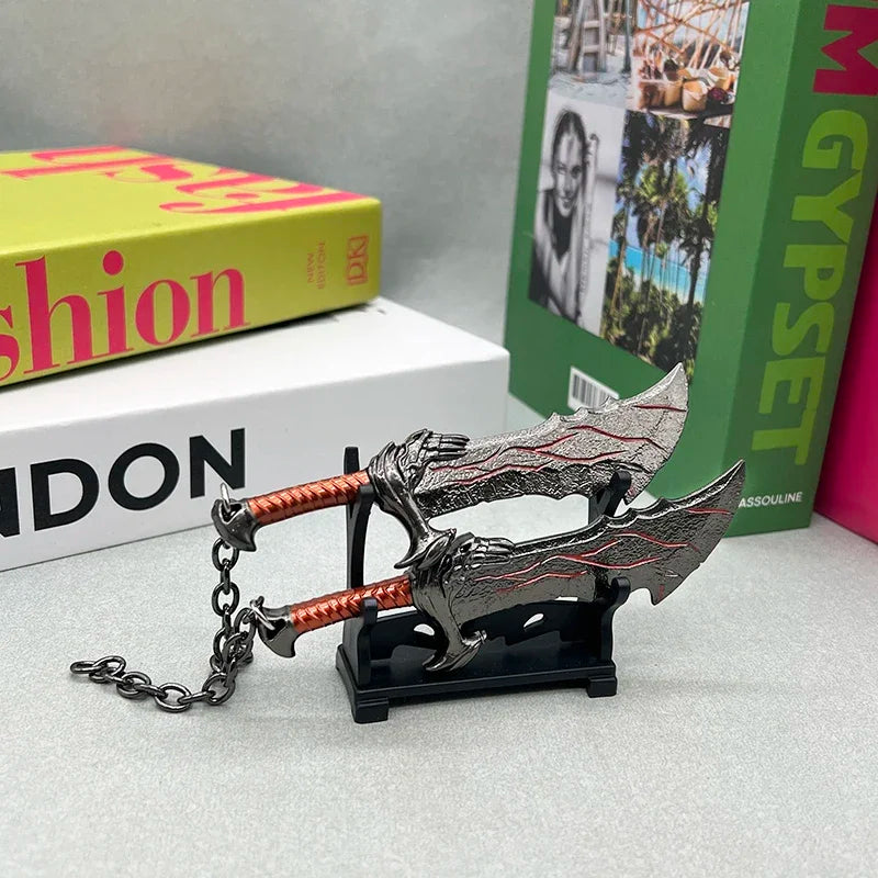 13 см реплика на играта God of War, остриета на хаоса, метално оръжие, модел на Кратос, екшън фигурка, аксесоар, колекционерска декорация, подаръчни играчки