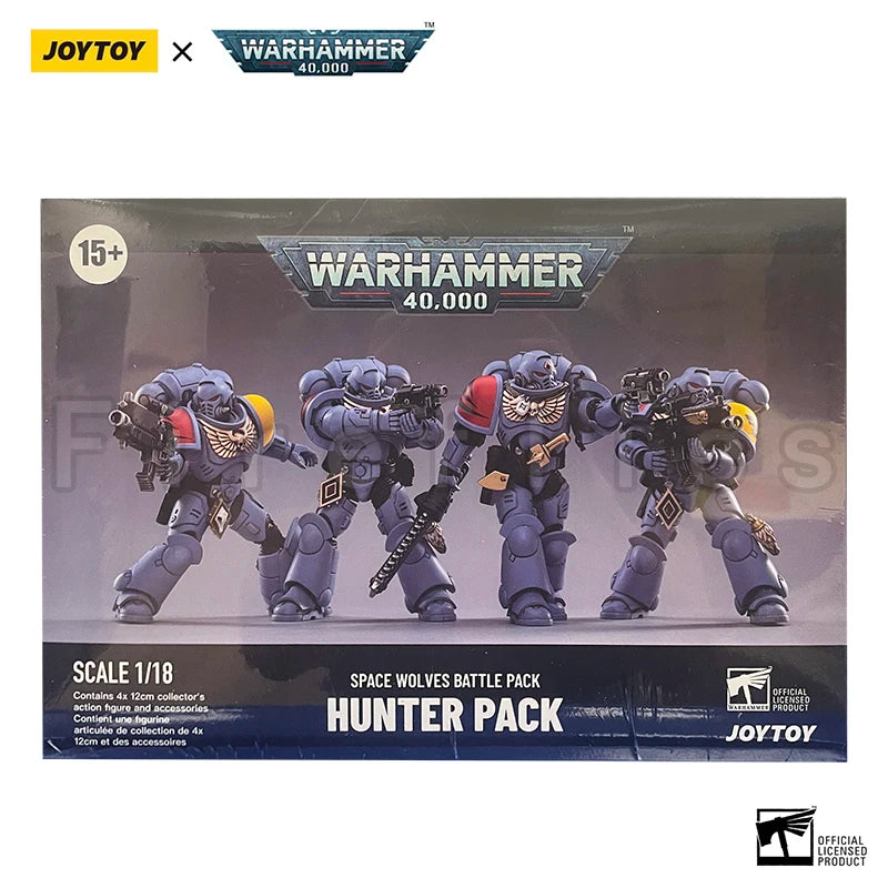 1/18 JOYTOY Action Figure (4PCS/SET) 40K Space Wolves Battle Pack Hunter Pack Anime Model Toy