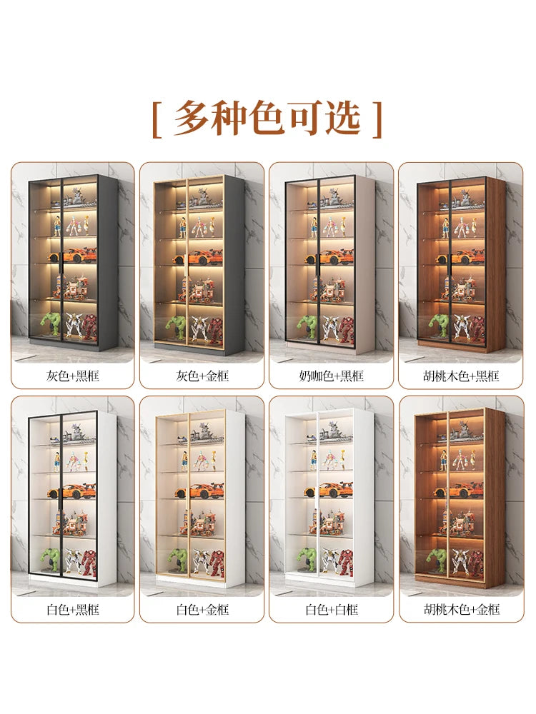 Custom Glass Door Figure Display Cabinet Display Home Living Room Blind Box Toy Lego Model Ornament
