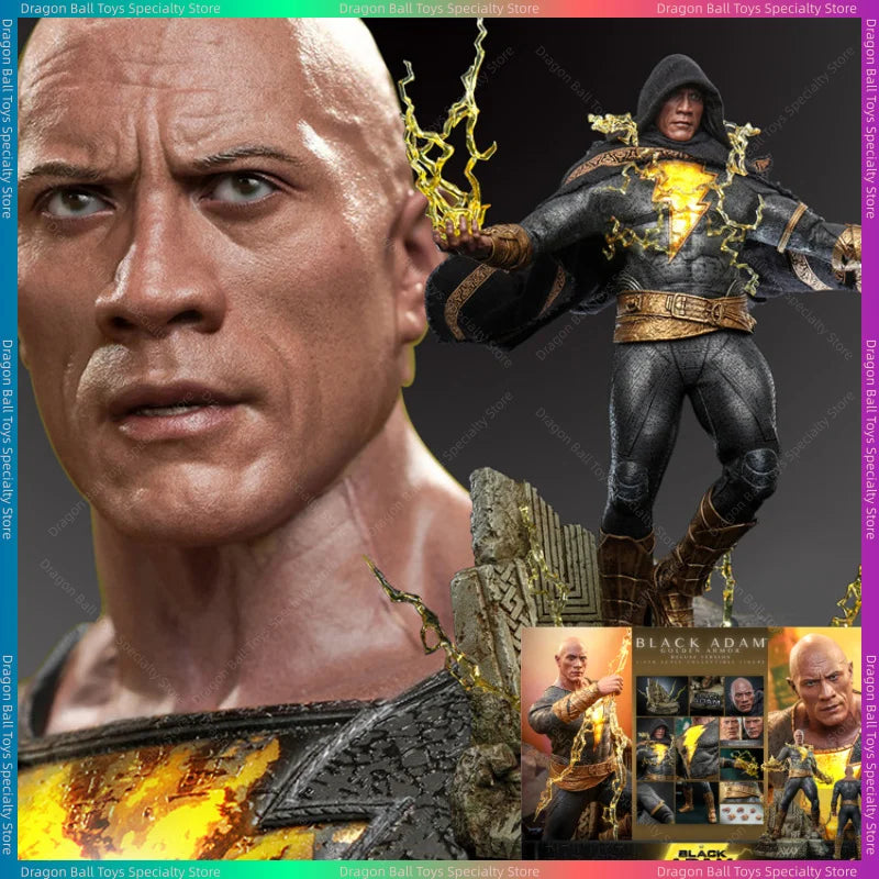 [In Stock] Original HOTTOYS HT 1/6 DX31/30/29 Black Adam Dwayne Johnson Gold Armor Action Figure Gift Toy