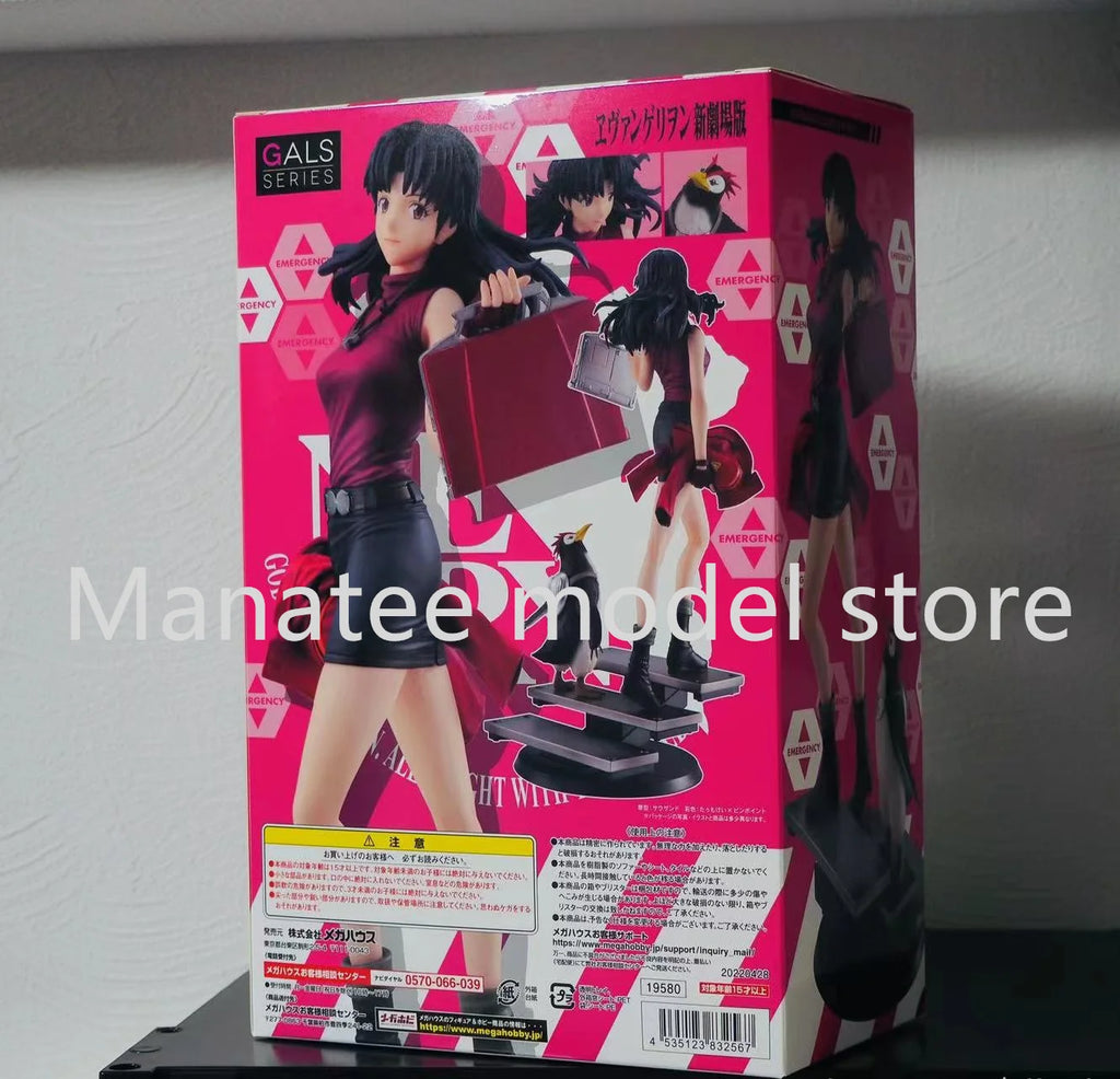MegaHouse Original Rebuild of Evangelion Misato Katsuragi & Penpen 25cm PVC Action Figure Anime Model Toys Collection Doll Gift