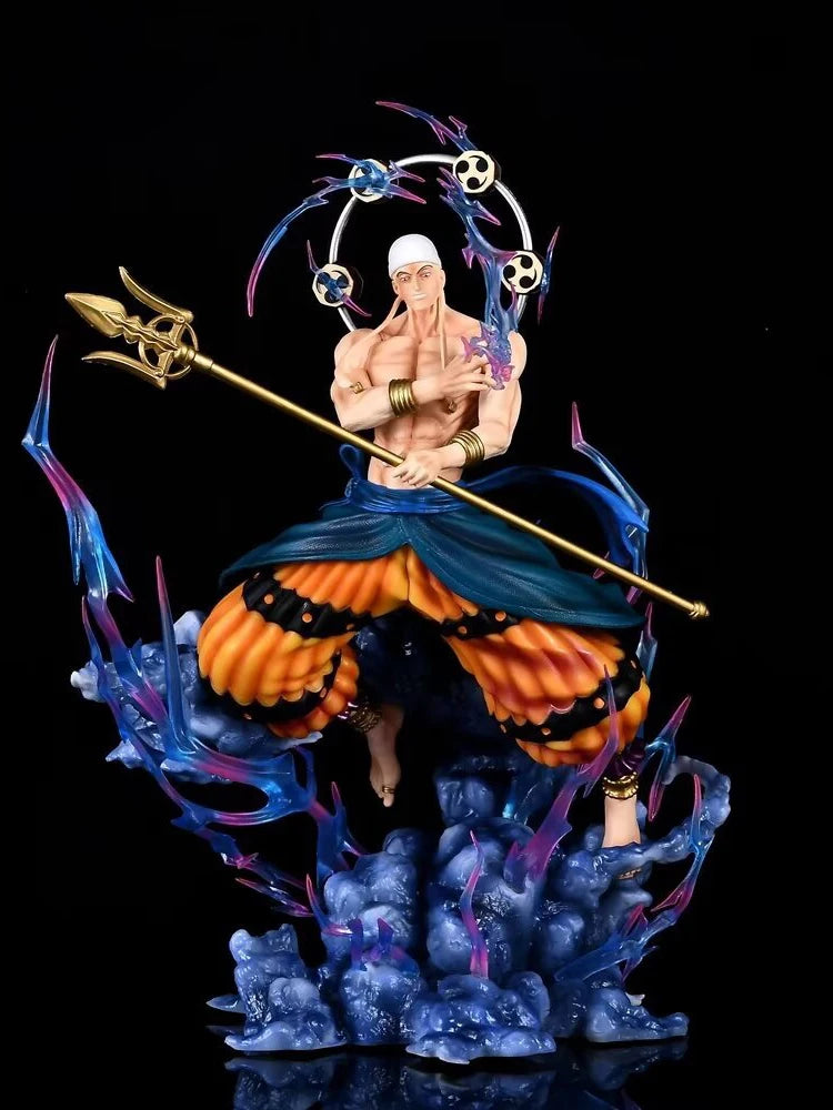 One Piece Enel Gk Action Figure Led Light Up Three Head Sculpt Pvc Collectible Model Figurine Ornament Adult Desktop Ornament