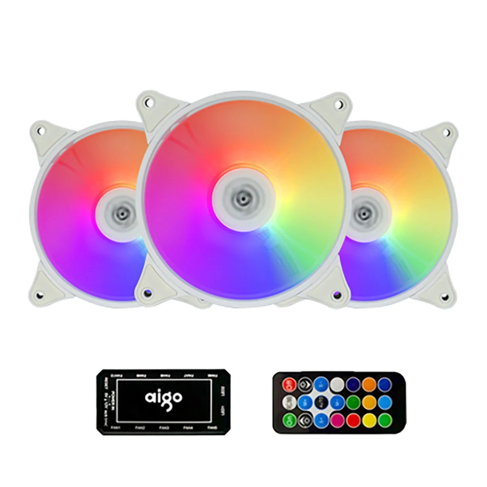 Aigo AR12 Weiß 120mm PC Computer Gehäuselüfter Kühlung Kühler 6PIN Einstellbare RGB Led 12cm Stumm Ventilador Geschwindigkeit Einstellen 5V ARGB Fans