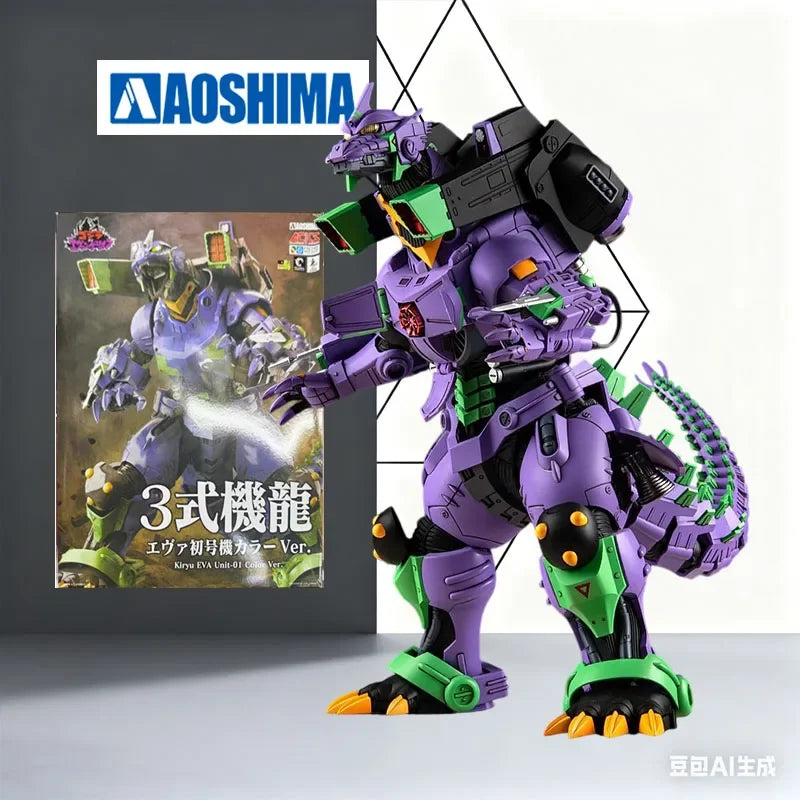 In Stock AOSHIMA Original Model Kit Mechagodzilla EVA Color Matching Anime Movable Figure Assembled Model Toy Model Gift