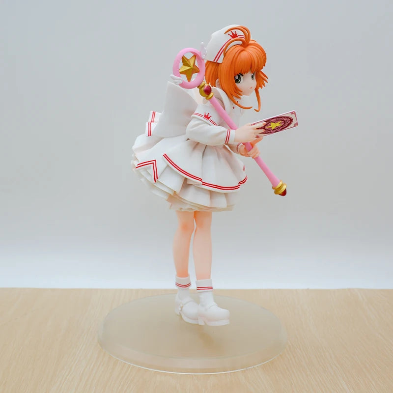 22cm Cardcaptor Sakura Sakura Kinomoto Nurse Anime Girl Figure Card Captor Sakura Kerberos Action Figure Model Doll Toys Gifts