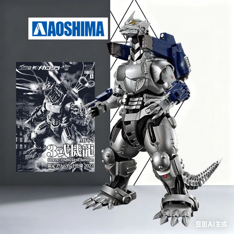 In Stock AOSHIMA Original Model Kit Mechagodzilla EVA Color Matching Anime Movable Figure Assembled Model Toy Model Gift