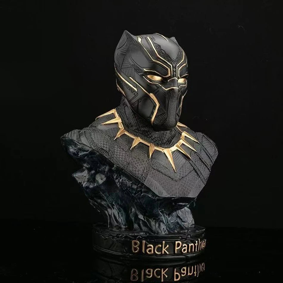 Железният човек, бюст на пантера, аниме фигурка, статуя, Marvel, Отмъстителите, голяма фигурка, хол, украшение, смола, колекция, подаръчни играчки