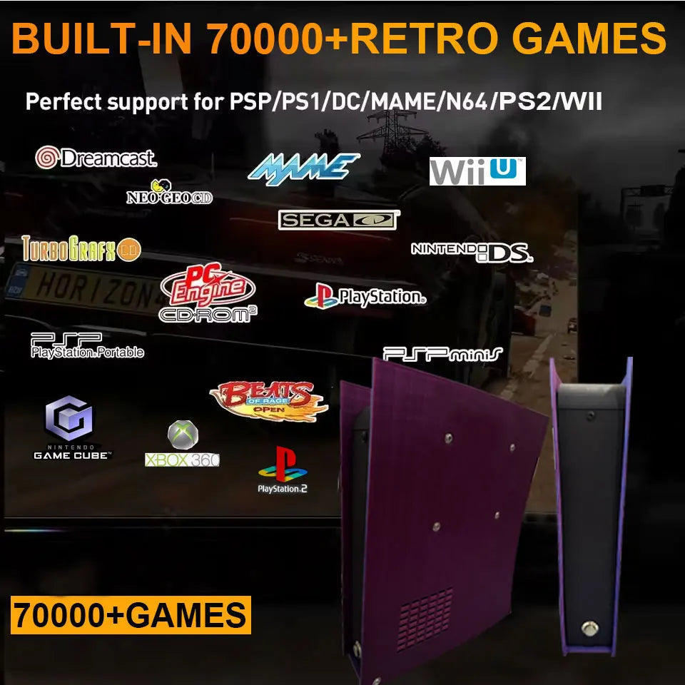 G11 60+Emulators 500GB Retro Game Console Batocera I3-3110M 70000+Games For Wii PS2 PSP GameCube N64 Wireless handle 4K HD TVBox