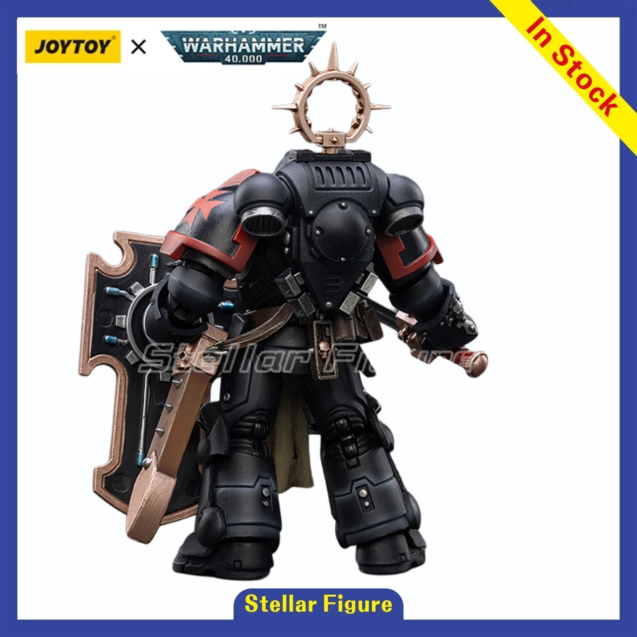 【SF】JOYTOY 1/18 Action Figure Primaris Space Marines Black Templars Bladeguard Veteran Model Toys Gifts Collection Ornaments